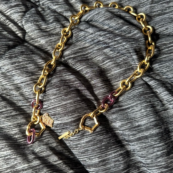 Versace Gold and Purple Chain Necklace - Picture 1 of 6